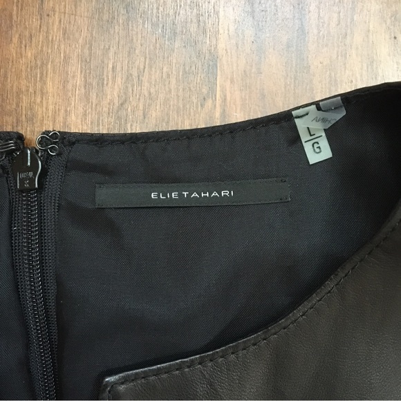 Black Leather Sleeveless Dress from Elie Tahari Size L - Picture 6 of 8